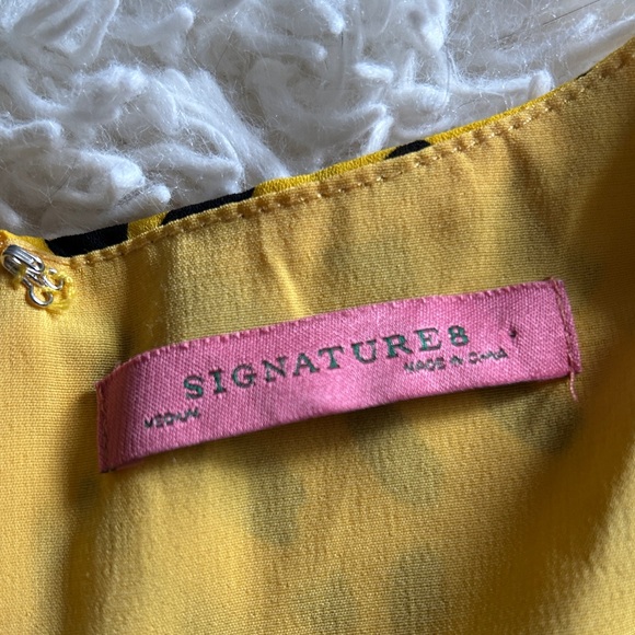 3 for $20 Signature8 Yellow & Black Dress, Size M - Picture 4 of 4